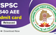 TSPSC Recruitment 2023 – 1540 AEE Admit Card Released