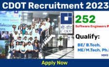 CDOT Recruitment 2023 – Opening for 252 Software Engineers Posts | Apply Online