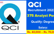 QCI Recruitment 2023 – Opening for 375 Analyst Posts | Walk-in-Interview
