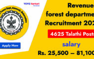 Revenue and forest Department Recruitment 2023 – Opening for 4625 Talathi Posts | Apply Online