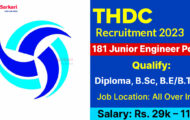 THDC Recruitment 2023 – Opening for 181 Junior Engineer Posts | Apply Online