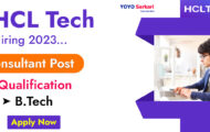 HCL Tech Recruitment 2023 – Opening for Various  Consultant Posts | Apply Online