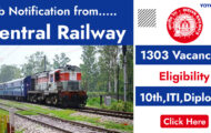 Central Railway Recruitment 2023 – Opening for 1303 Assistant Loco Pilot Posts | Apply Online