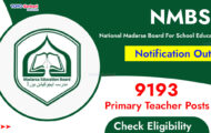 NMBSE Recruitment 2023 – Opening for 9193 Primary Teacher Posts | Apply Online