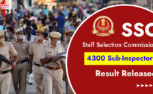 SSC Recruitment 2023 – 4300 Sub-Inspector Final Result Released