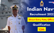 Indian Navy Recruitment 2023 – Opening for Various Direct Entry Petty Officer Posts | Apply Offline