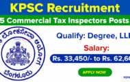 KPSC Recruitment 2023 – Opening for 15 Commercial Tax Inspectors Posts | Apply Online