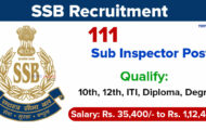SSB Recruitment 2023 – Opening for 111 Sub Inspector Posts | Apply Online